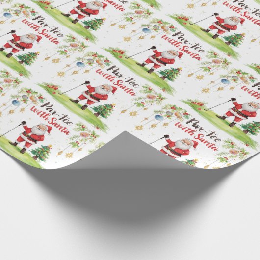 Golfkerst met Sinterklaas met grappige tekst Cadeaupapier (Hoek)