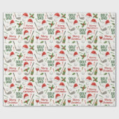 Golfkerst met wijnstrijkijzer en t-shirt voor Golf Cadeaupapier (Vlak)