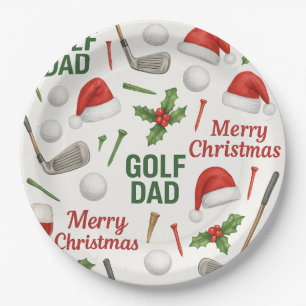 Golfkerst met wijnstrijkijzer en t-shirt voor Golf Papieren Bordje