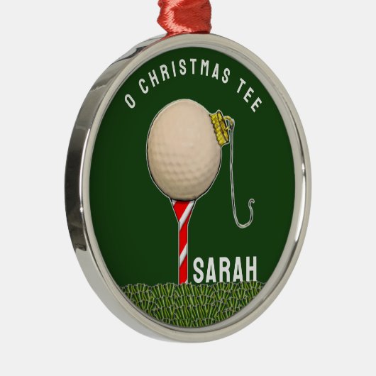 Golfkerst Metalen Ornament (Rechts)