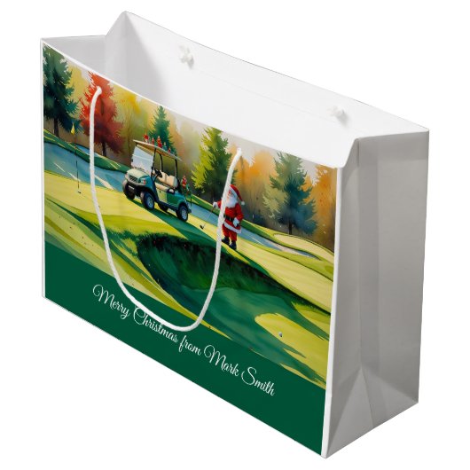 Golfkerst thema met de Kerstman op de baan Groot Cadeauzakje