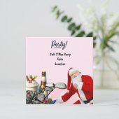 Golfkerstfeest met de Kerstman op Roze Save The Date (Staand voorkant)