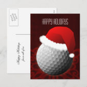 golfkerstkaarten feestdagenkaart (Voorkant / Achterkant)