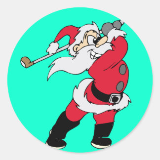 Golfkerstkerstmis Ronde Sticker