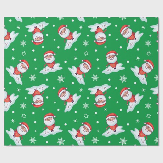 Golfkerstman Cadeaupapier (Vlak)