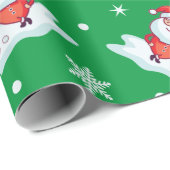 Golfkerstman Cadeaupapier (Rol Hoek)