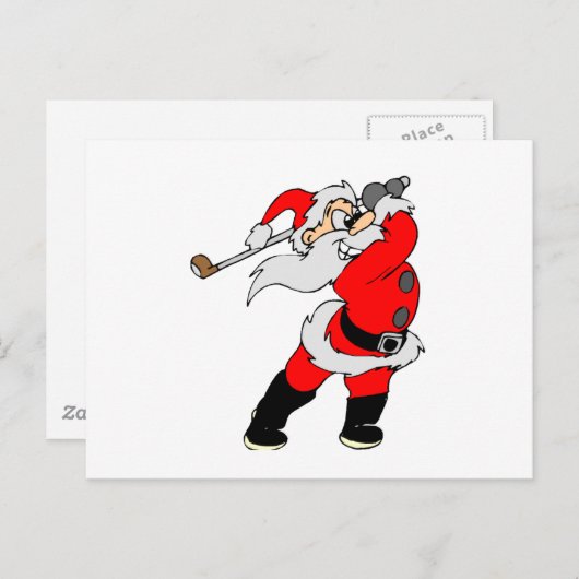 Golfkerstman Feestdagenkaart (Voorkant / Achterkant)