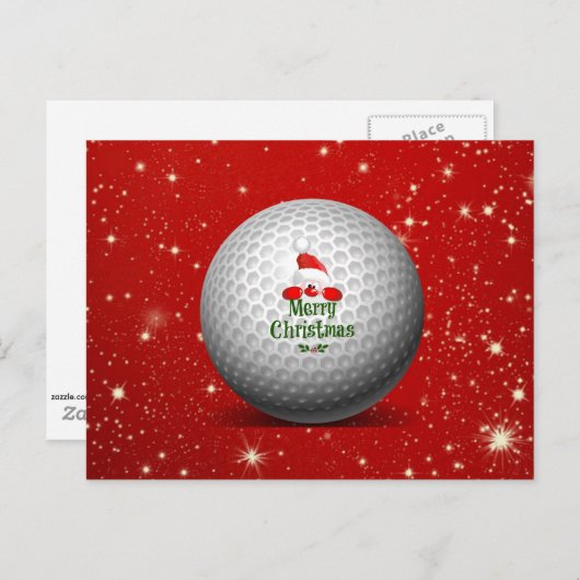 Golfkerstman, griezelig kerstontwerp briefkaart (Voorkant / Achterkant)