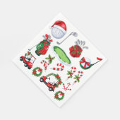 Golfkerstthema Golfer waterverf Holiday Servet (Hoek)