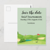 Golfkoers achtergrond golftoernooi briefkaart (Voorkant / Achterkant)