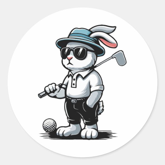 Golfkonijn Punk Golfkonijn Ronde Sticker (Voorkant)