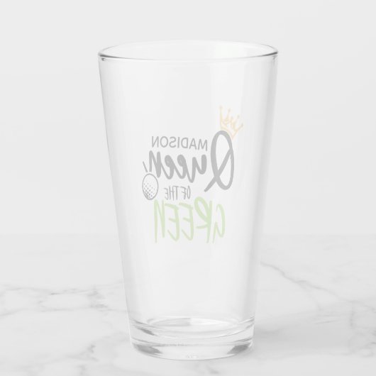 Golfkoningin van de Groene Funny Modern gepersonal Glas (Achterkant)