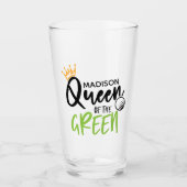 Golfkoningin van de Groene Funny Modern gepersonal Glas (Voorkant)