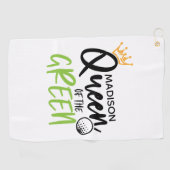 Golfkoningin van de Groene Funny Modern gepersonal Golfhanddoek (Horizontaal)