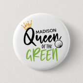 Golfkoningin van de Groene Funny Modern gepersonal Ronde Button 5,7 Cm (Voorkant)