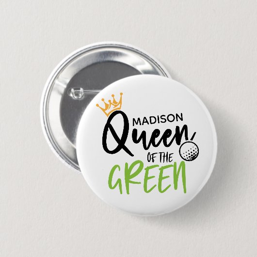 Golfkoningin van de Groene Funny Modern gepersonal Ronde Button 5,7 Cm (Voorkant /achterkant)