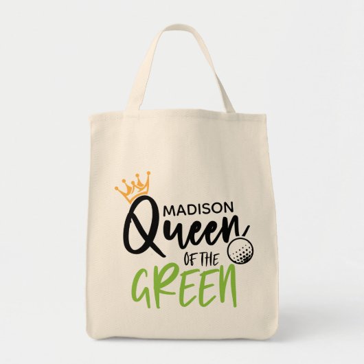 Golfkoningin van de Groene Funny Modern gepersonal Tote Bag (Voorkant)