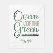 Golfkoningin van de Groene Sporty Fleece Deken (Voorkant)