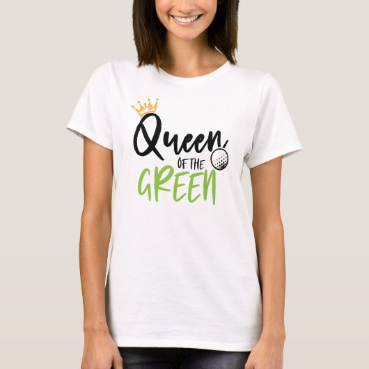 Golfkoningin van het groene grappige moderne meisj t-shirt (Voorkant)