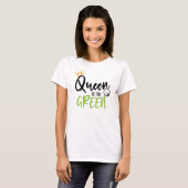 Golfkoningin van het groene grappige moderne meisj t-shirt (Voorkant volledig)