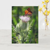 Golfkont op Thistle Flower Birthday Kaart (Gele Bloem)