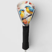 Golfkop, Driver Hoesje - Blue Birds Golfheadcover (Voorkant)
