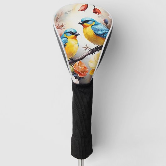 Golfkop, Driver Hoesje - Blue Birds Golfheadcover (Voorkant)