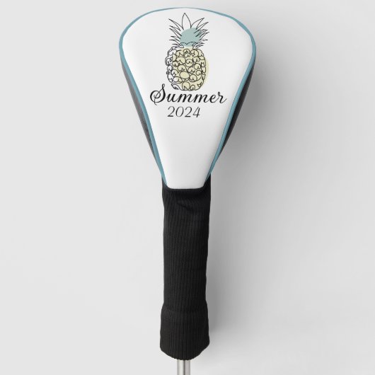 Golfkop Hoesje ananas Golfheadcover (Voorkant)