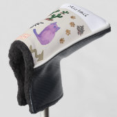 Golfkop Hoesje Kat Vis Cactus Meow Paws Golfheadcover (3/4 voorkant)
