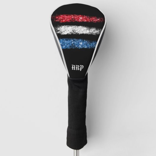 ** Golfkop Hoesje Patiotic Modern USA Flag Golfheadcover (Voorkant)