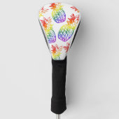 Golfkop Hoesje regenboog ananas Golfheadcover (Voorkant)