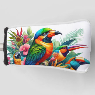 Golfkop Hoesje - tropische, exotische vogels Golfheadcover