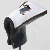Golfkop van Wiener puppy Golfheadcover (3/4 voorkant)