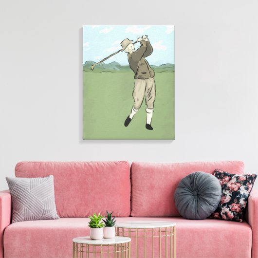 golfkunst canvas afdruk (Insitu (Woonkamer))