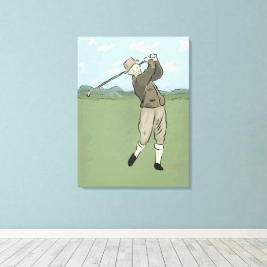 golfkunst canvas afdruk (Insitu (Houten vloer))