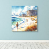 Golfkust 1 canvas afdruk (Insitu (Houten vloer))