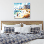 Golfkust 1 canvas afdruk (Insitu (Slaapkamer))