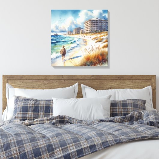 Golfkust 1 canvas afdruk (Insitu (Slaapkamer))