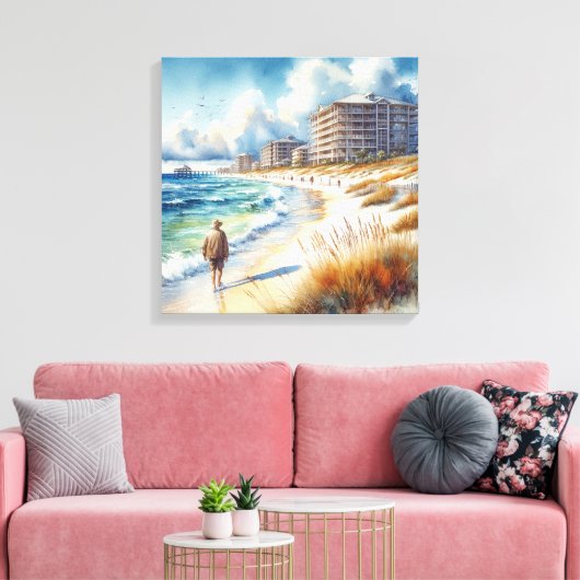 Golfkust 1 canvas afdruk (Insitu (Woonkamer))