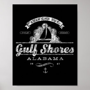Golfkust Al Zeilboot Vintage Nautical T-shirt Poster