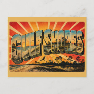 Golfkust Alabama Golfkust Strand Kunst Briefkaart