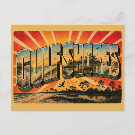 Golfkust Alabama Golfkust Strand Kunst Briefkaart (Voorkant)