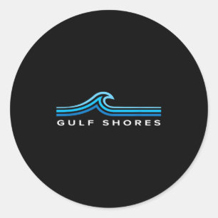 Golfkust Alabama Golven Vintage Heren Dames Jongen Ronde Sticker