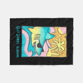 Golfkust Alabama grappige haai strandvakantie Fleece Deken (Voorkant (Horizontaal))