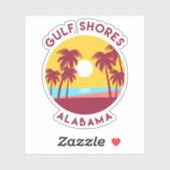 Golfkust, Alabama Landschap Sticker (Vel)