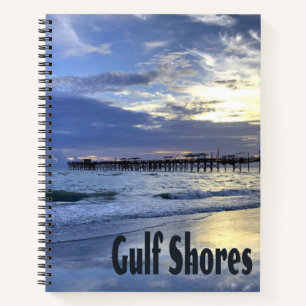 Golfkust Alabama Strand Zonsopgang Steiger Notitieboek