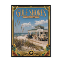 Golfkust Alabama Vintage Art Deco Gouden Eeuw