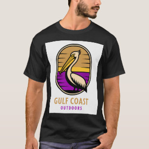 Golfkust Buitenshuis Pelikaan Vogelontwerp T-shirt