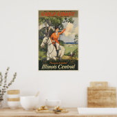 Golfkust Illinois Central RR Reisposter Poster (Keuken)
