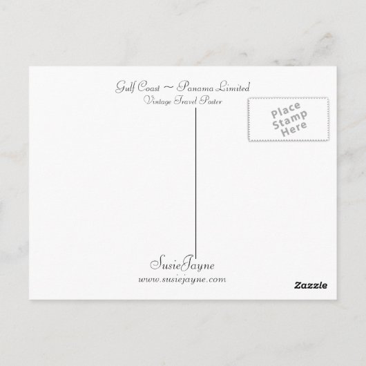 Golfkust ~ Panama Limited Briefkaart (Achterkant)